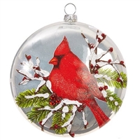 RAZ - Cardinal Disk Ornament - 5"