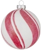 RAZ - Peppermint Striped Ball Ornament - 4"