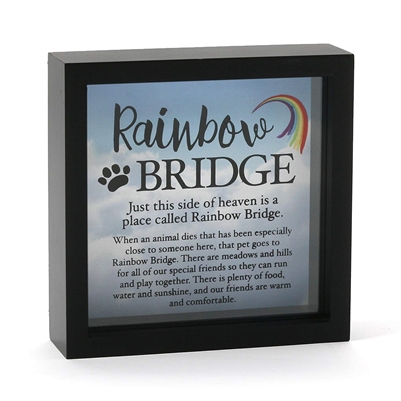 Rainbow Bridge Pet Remembrance Shadow Box