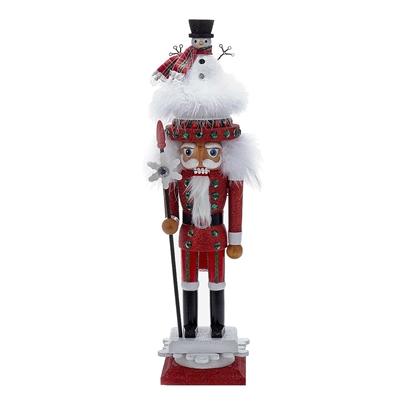 Kurt Adler - 18" Hollywood Red Nutcracker with Snowman Hat