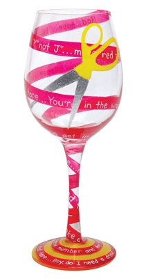 Red Tape Wine Glass