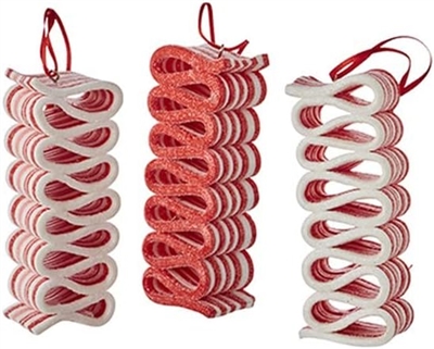 RAZ Imports - Red and White Ribbon Candy Set of 3