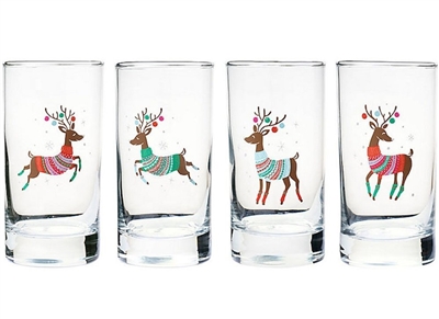 Holiday Reindeer Drinking Glasses
Set of 4
