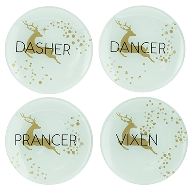 Grassland Road - Reindeer Tidbit Plates - Set of 8