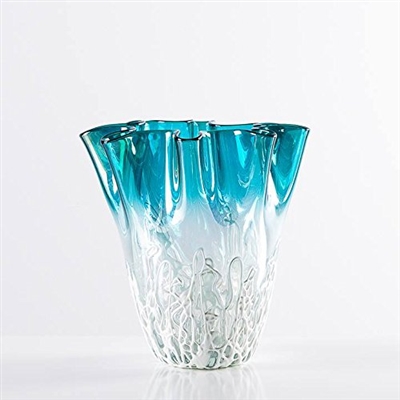 Ripple Glass Lustre Vase - Short- Torre & Tagus