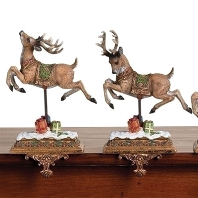 Roman - 2 piece Reindeer Stocking Holder Set