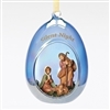 Roman - Fontanini 4.5" Blue Glass Holy Family Ornament