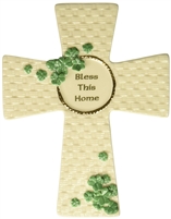 Roman Inc, - Irish Blessing Basket Weave Cross