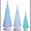 Roman - Iridescent Acrylic Blue Trees with Multicolor LED - Set of 3