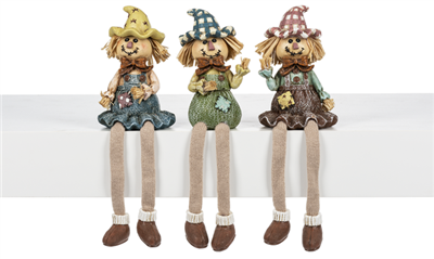 GANZ - Rustic Scarecrow Shelf Sitters- Set of 3