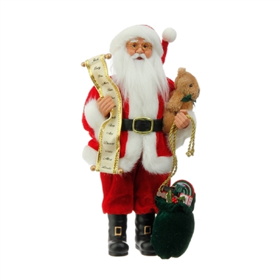 Santa With List - 12 inch