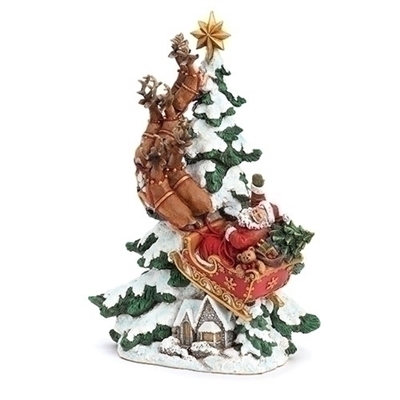 Santa and Reindeer Riding Up to The Sky - 15.5 "