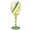 Shamrock Swirl Wine Glass
