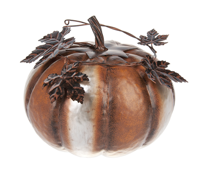 Silver and Copper Pumpkin Figurine - Small GANZ