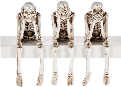 Skeleton See No Evil Shelf Sitters - Set of 3