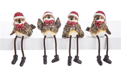 Ganz - Snowbird Shelf Sitters - Set of 4