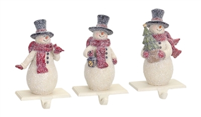 Snowman Stocking Holders - Set of 3