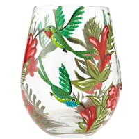 Lolita - Stemless Wine Glass - Hummingbird - 20 Oz