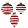 Striped Ornaments 4 inch - Set of 3