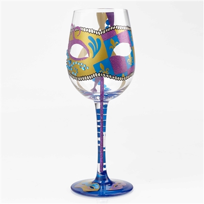 Lolita - Time To Party Gras - 15 oz Wine Glass