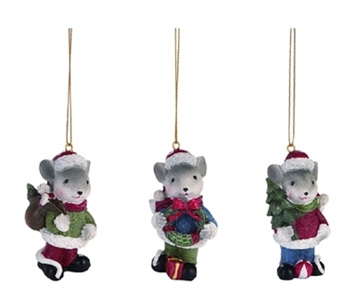 Transpac - Mouse Ornaments - Set of 3