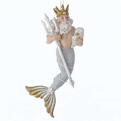 Kurt Adler - Silver / Gold Under the Sea King Neptune