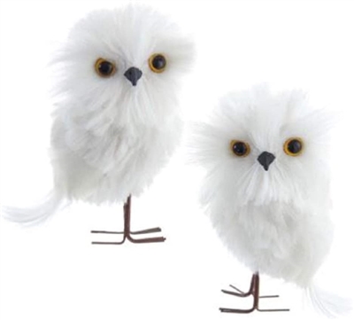 Kurt Adler - White Owl Ornaments - Set of 2 - C2482