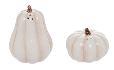 White Pumpkin Salt and Pepper Shaker