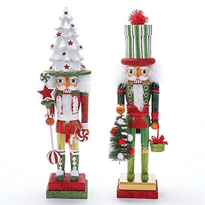 Kurt Adler - 18" Hollywood White Tree and Present Hats - Set of 2