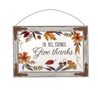 Window and Wall Plaque - "In All Things Give Thanks"