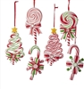 Kurt Adler Candy Cane / Tree / Lollipop Ornaments - Set of 6