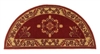 Minuteman Jardin Half Round Rug, Vermillion