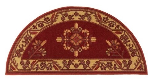 Minuteman Jardin Half Round Rug, Vermillion