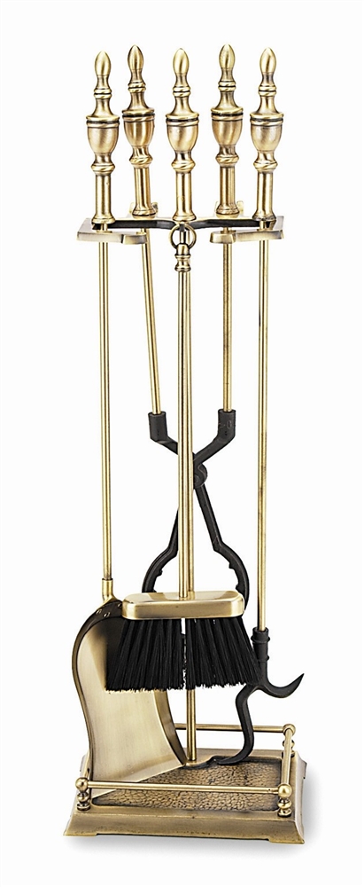 Minuteman 5 Piece Polished Brass Urn Handle Toolset, Rectangular Base