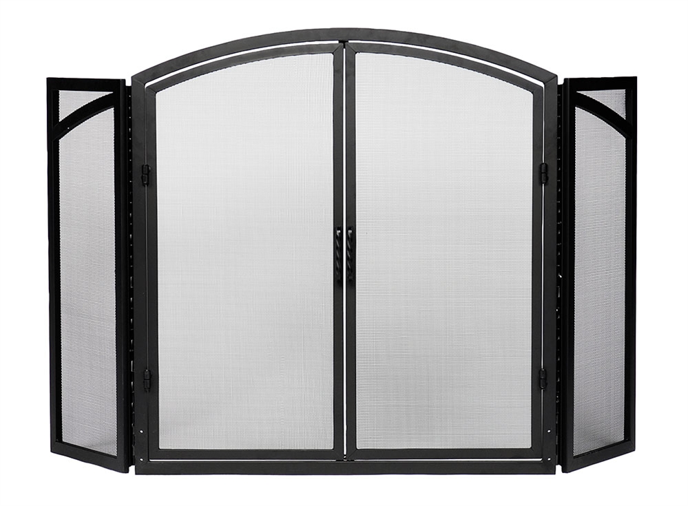 Minuteman Black Door Screen, Arch Top