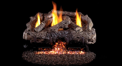 Peterson Real Fyre Vent Free Gas Log Set Charred Frontier Oak