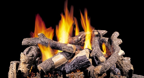 Peterson Real Fyre Vented Gas Log Set Charred Oak Stack
