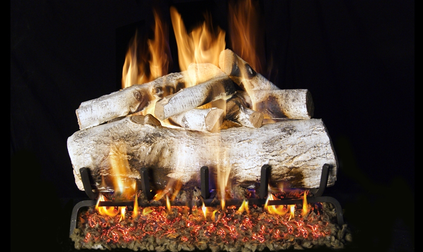 Peterson Real Fyre Outdoor Gas Log Set Charred Mountain Birch