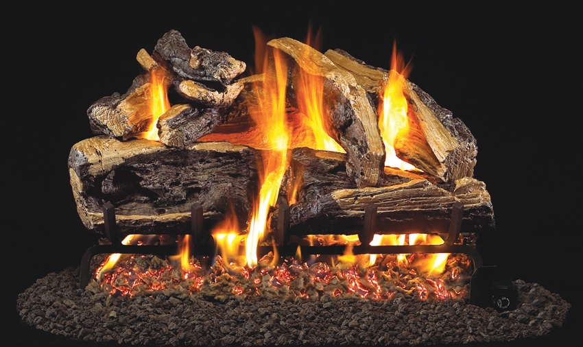 Peterson Real Fyre Outdoor Gas Log Set Charred Rugged Split Oak