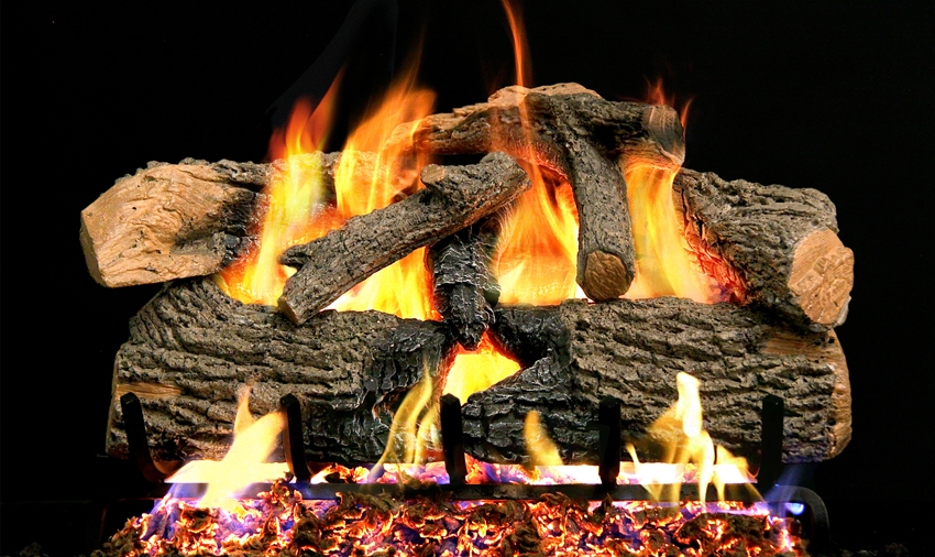 Peterson Real Fyre Outdoor Gas Log Set Charred Evergreen Oak