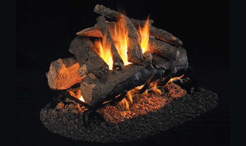 Peterson Real Fyre Outdoor See-Through Gas Log Set American Oak