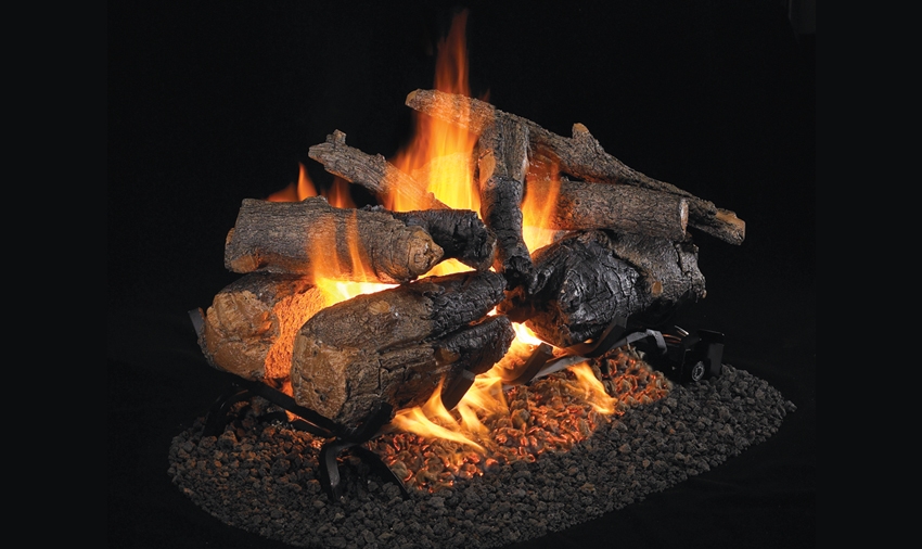 Peterson Real Fyre Vented See-Through Gas Log Set Charred American Oak