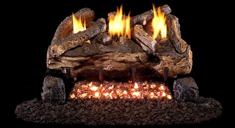 Peterson Real Fyre Vent Free Gas Log Set Split Evening Fyre See-Thru