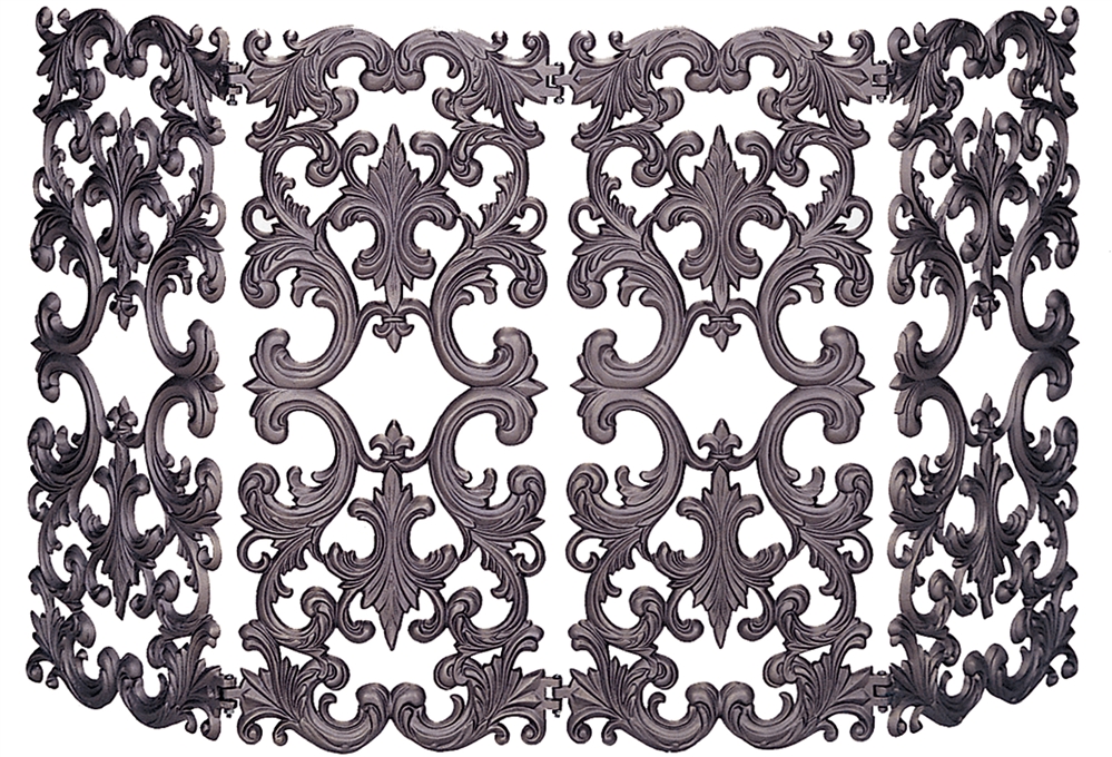 Uniflame 4 Panel Bronze Cast Aluminum Fireplace Screen