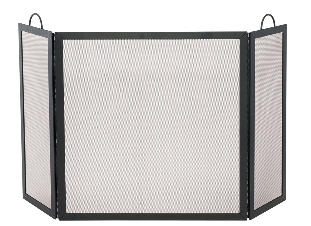 Uniflame 3 Panel Black Fireplace Screen