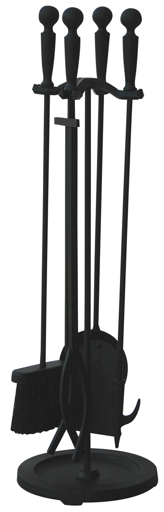 Uniflame Specialty Line Black 5 Piece Fireset with Ball Handles