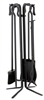 Uniflame Black Wrought Iron 5 Piece Fireset with Crook Handles