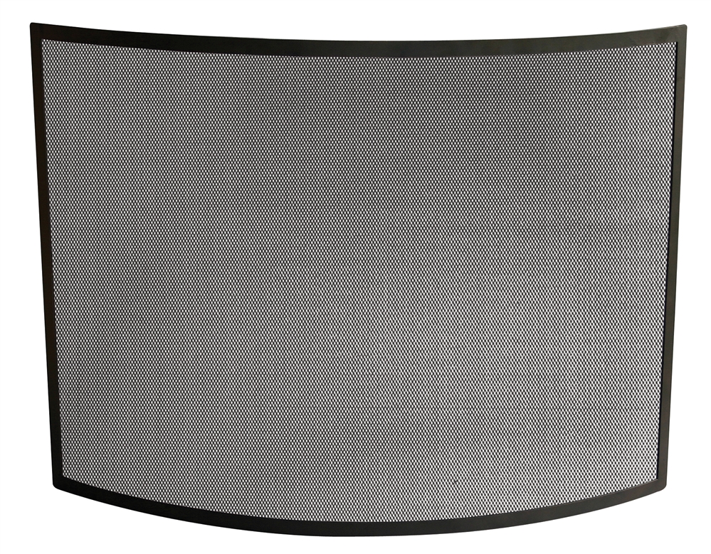 Uniflame Single Panel Black Curved Fireplace Screen