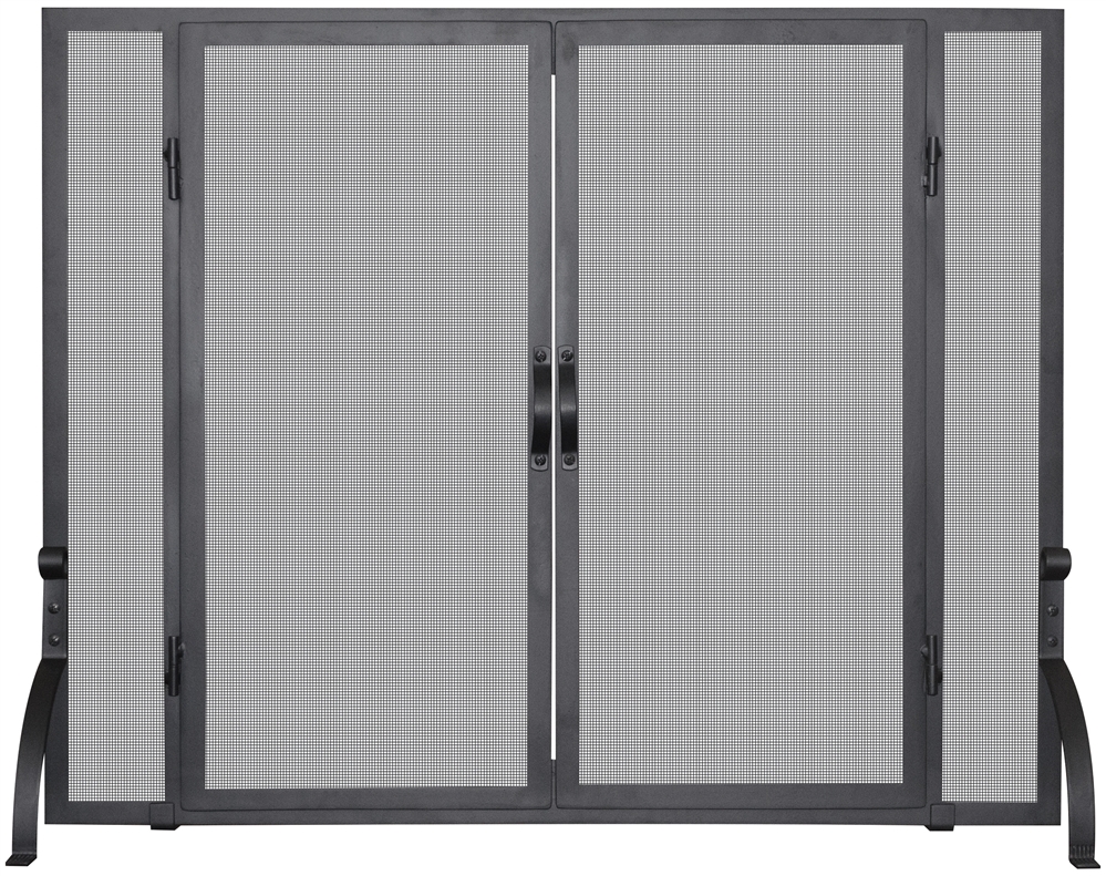 Uniflame Black Fireplace Screen with Doors