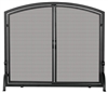 Uniflame Single Panel Black Fireplace Screen with Doors